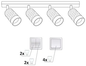 Spotlámpa ARRAS 4xGU10/10W/230V fekete