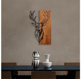 Fali dekoráció 36x58 cm szarvas fa/fém