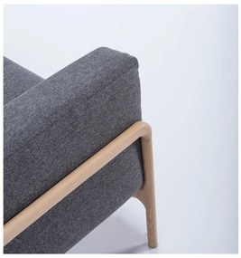 Fawn Plus sötétszürke kanapé tölgyfából, 240 cm - Gazzda