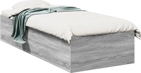 vidaXL sonoma tölgyszínű szerelt fa ágykeret 75 x 190 cm