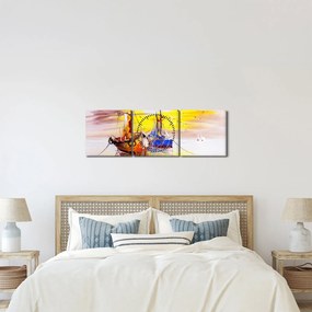 Kép - A csónak festménye (órával) (90x30 cm)