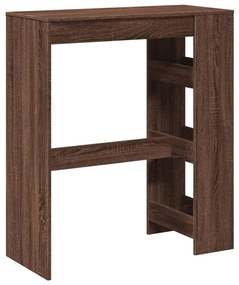 barna tölgy szerelt fa tárolórekeszes bárasztal 90x40x103,5 cm