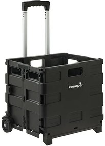 Keeeper Összecsukható bevásárlókocsi Olli 45 l Black, 45 l