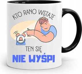 Bögre Fekete Vicces Aki Reggel Felkel fényképes nyomattal