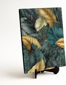 DUBLEZ | Luxus kép - Arany és zöld levelek