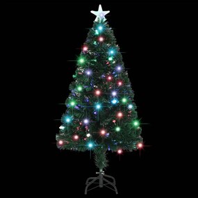 Optikai szálas műkarácsonyfa talppal/led fénnyel 120 cm