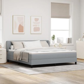 Boxspring Ágy Matrac Közép Szürke 180x200 cm Szövet