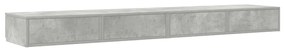 Ágy Fiókok Beton Szürke 180x36,5x16,5 cm Műanyag Fa