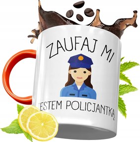 Narancssárga Bögre Rendőrnek Tökéletes Ajándék fényképes nyomtatással