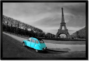 Poszterek keretben 60x40 Eiffel-torony Türkiz