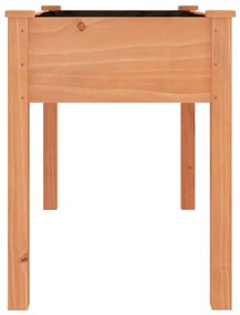 barna tömör fenyőfa kerti ültetőláda béléssel 118 x 59 x 76 cm