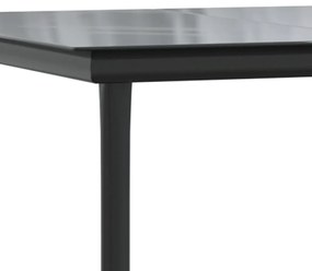 vidaXL 9 részes fekete PVC rattan kerti étkezőgarnitúra
