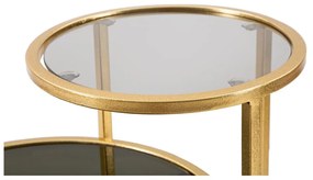 Fekete-aranyszínű kerek dohányzóasztal 40x50 cm - Mauro Ferretti