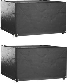 vidaXL 2 db négyzet alakú kerti bútorhuzat 8 fűzőlyukkal 125x125x75 cm