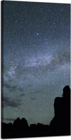 Vászonkép Természet Kozmosz Hegyek Sötétség Éjszaka Csillagászat 40x80