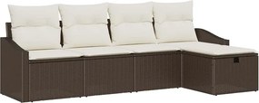 vidaXL Kanapé Szett párnával 5 pcs polirattan