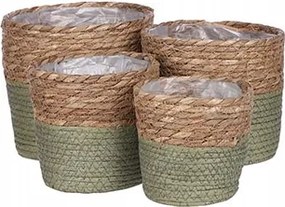 Virágtartó fonott kosár Tengeri fű Rachel zöld 18x18 cm Boho