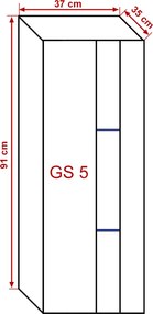 Prince GS5 FÜGGŐLEGES SZEKRÉNY magasfényű fekete