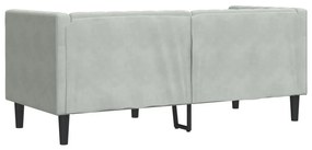 2 személyes világoszöld bársony Chesterfield kanapé párnákkal