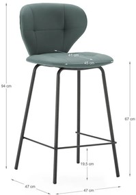 Zöld bárszék szett 2 db-os (ülésmagasság 67 cm) Maura – Marckeric