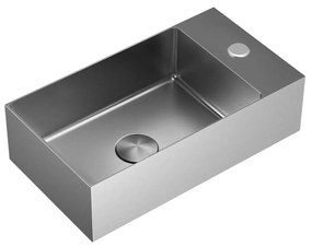 Wallhung washbasin SAT Aurum 40x22 cm brushed steel SATAUR4022BS