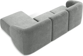 Szürke zsenília sarokkanapé (jobb oldali-heverő résszel) Lani – Makamii