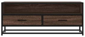 barna tölgy színű szerelt fa és fém TV-szekrény 100x34,5x40 cm