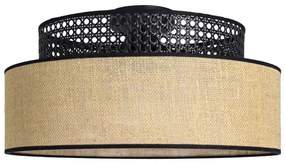 Mennyezeti lámpa BOHO 1xE27/60W/230V átm. 40 cm fekete/rattan