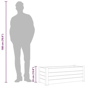 antracitszürke kerti PP magaságyás 100 x 43 x 35 cm