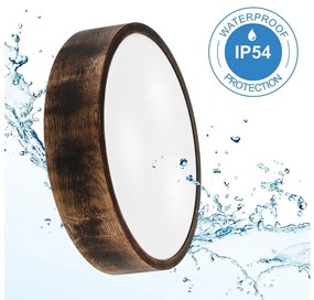 Fürdőszobai mennyezeti lámpa OAK SMOKY 3xE27/15W/230V IP54 37,5 cm tölgy/barna