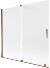 Mexen Velar, 2 szĂĄrnyas eltolhatĂł kĂĄdparavĂĄn 170 x 150 cm, 8 mm-es matt ĂŒveg, rĂłzsaszĂn arany, 896-170-000-31-60
