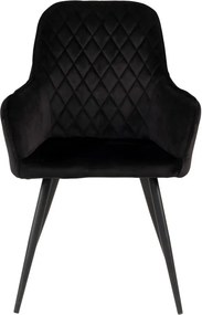 Fekete kárpitozott karfás étkezőfotel szett 2 db-os Harbo – House Nordic