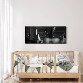 Absztrakt kép - zöld golyó (120x50 cm)