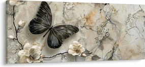 Kép - Márvány háttér pillangókkal (120x50 cm)