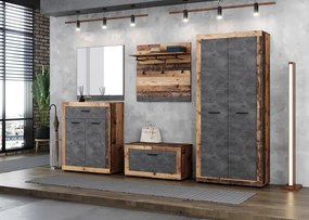 Kétajtós szekrény Oldwood/Beton Színben. LUNA2