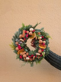 Karácsonyi Koszorú Nemes Jelenfából, 40 cm-es koszorú, Karácsony