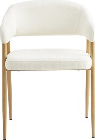 Dizájner étkezőszék, krémszínű/bükk, NIZAR TYP 1