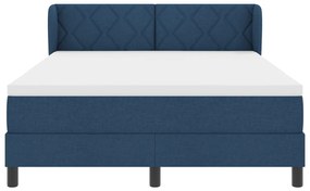 Boxspring Ágy Mattal Kék 140x190 cm Szövet
