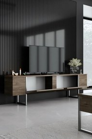 Luxe Walnut and Silver TV-asztal