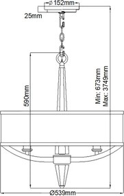 Quintiesse ASCHER QN-ASCHER-3P Függőlámpa 3x60W/E14