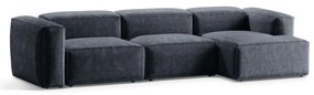 Szürkéskék kordbársony sarokkanapé (jobb oldali-heverő résszel) Bergano – Cosmopolitan Design