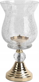 Üveg gyertyatartó 13x13x25,5 cm arany átlátszó