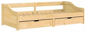 vidaXL IRUN tömör fenyőfa kanapéágy 2 fiókkal 90 x 200 cm
