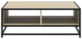 Sonoma tölgy szerelt fa és fém dohányzóasztal 80 x 80 x 30 cm