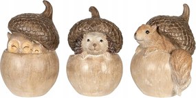 Őszi Figura Halloween Bagoly Mókus Sündisznó Makk Dekoráció Szett