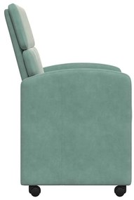 Kerekes Étkező Székek 2 pcs tengerzöld 58 x 65 x 98 cm Bársony