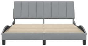 világosszürke szövet ágykeret matrac nélkül Hanko 160 x 200 cm