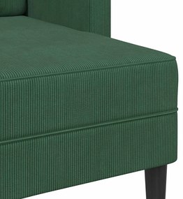 sötét zöld vászon 2 üléses kanapé L-alakú kanapéval 125 cm