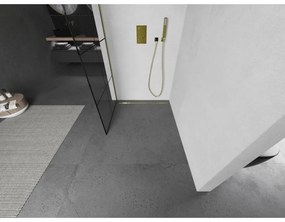 Mexen Kioto zuhanyparaván 90x200 cm 8 mm, arany profil, üveg fekete mintás 1, 800-090-101-01-77