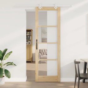 Csúszóajtó Barna 78 x 232 cm Fa és fém